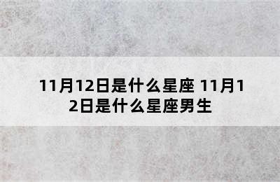 11月12日是什么星座 11月12日是什么星座男生